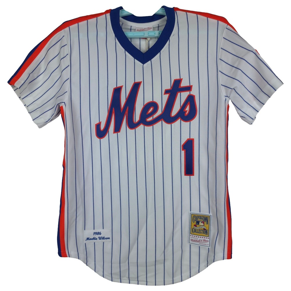 Authentic Mookie Wilson NY Mets Mitchell & Ness MLB Medium Jersey White #1 NWT